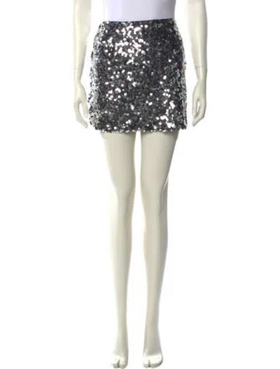 Pre-owned Reformation Sequin Embellishments Mini Skirt In Neutral