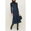Reformation Serafina Denim Midi Dress In Ithica