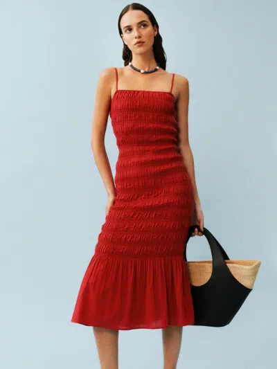Reformation Seren Dress In Red