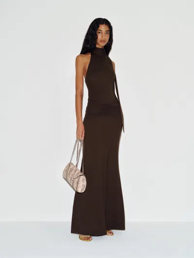 Reformation Serena Knit Dress Brown Large