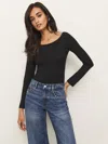 Reformation Serene Knit Bodysuit In Black