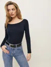 Reformation Serene Knit Bodysuit In Midnight