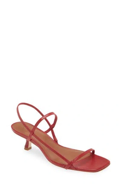 Reformation Serenity Bare Kitten Heel Sandal In Red
