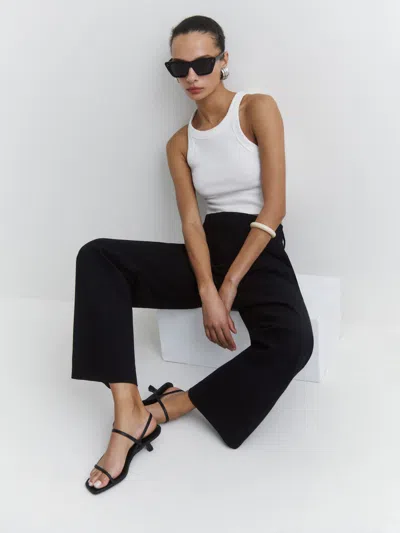 Reformation Serenity Bare Sandal In Black Leather