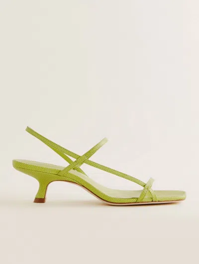 Reformation Serenity Bare Sandal In Sour Apple Snake