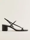 Reformation Serenity Block Heeled Sandal In Black Leather