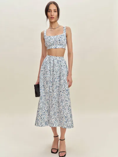 Reformation Shannon Linen Two Piece In Nile