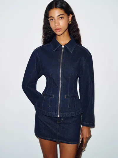 Reformation Shawn Denim Jacket Blue Large