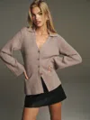 Reformation Shea Cashmere Collared Cardigan In Toast