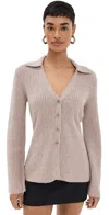 Reformation Shea Cashmere Collared Cardigan In Toast