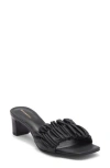 Reformation Shereen Ruched Slide Sandal In Black