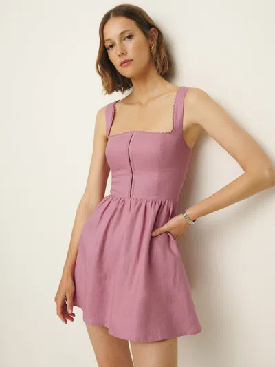 Reformation Sheri Linen Dress In Rose Petals | ModeSens