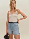 Reformation Short À Taille Haute En Denim Stretch Norah, 9 Cm