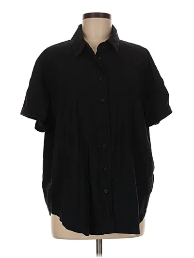 Pre-owned Reformation Short Sleeve Blouse In Black