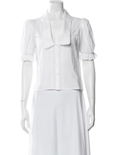 Pre-owned Reformation Short Sleeve Blouse In Neutral