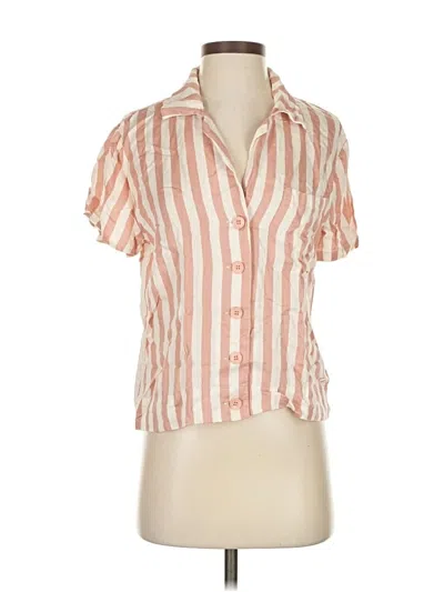 Pre-owned Reformation Short Sleeve Blouse In Orange