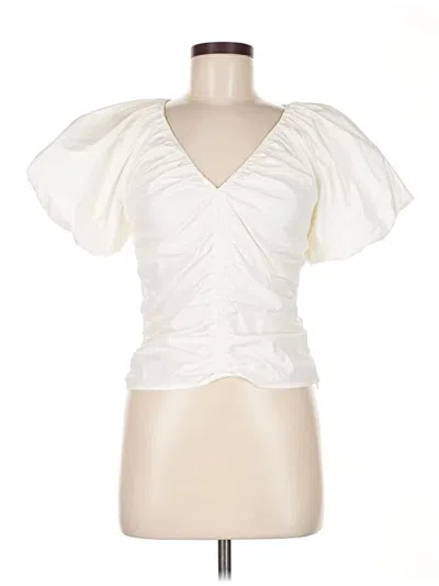 Pre-owned Reformation Short Sleeve Blouse In White