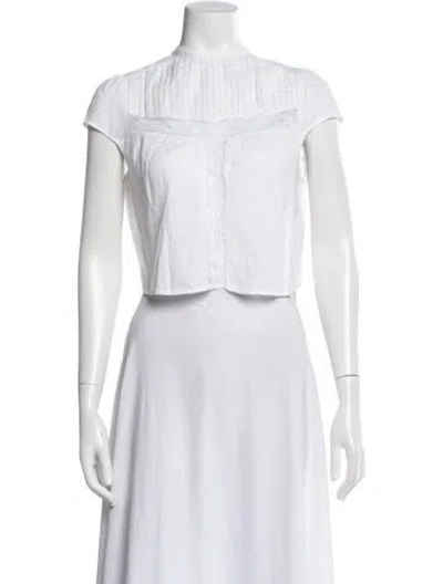 Pre-owned Reformation Short Sleeve Blouse In White