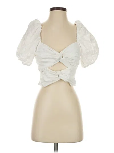 Pre-owned Reformation Short Sleeve Blouse In White