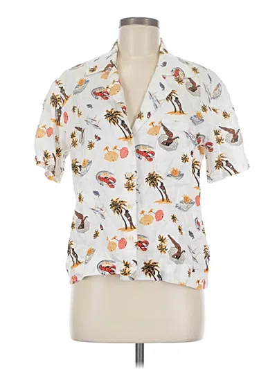 Pre-owned Reformation Short Sleeve Blouse In White