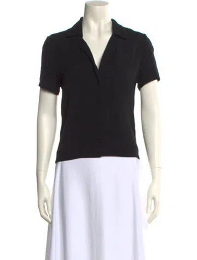 Pre-owned Reformation Short Sleeve Polo In Black