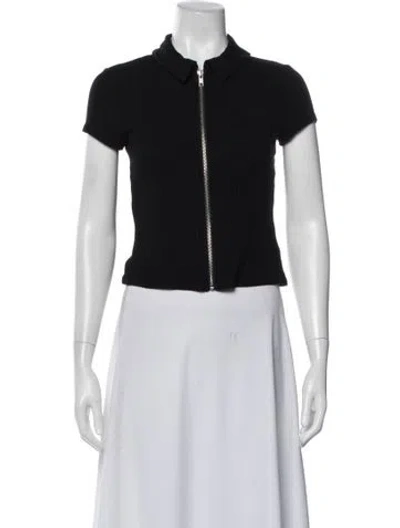 Pre-owned Reformation Short Sleeve Polo In Black