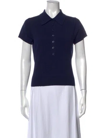 Pre-owned Reformation Short Sleeve Polo In Blue