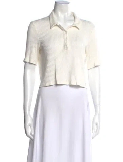 Pre-owned Reformation Short Sleeve Polo In Neutral