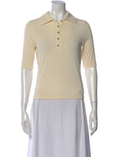 Pre-owned Reformation Short Sleeve Polo In Neutral
