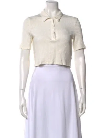 Pre-owned Reformation Short Sleeve Polo In Neutral