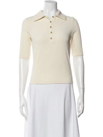 Pre-owned Reformation Short Sleeve Polo In Neutral