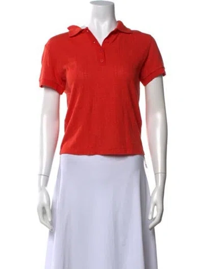 Pre-owned Reformation Short Sleeve Polo In Orange