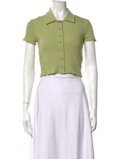 Pre-owned Reformation Short Sleeve Polo W/ Tags In Green