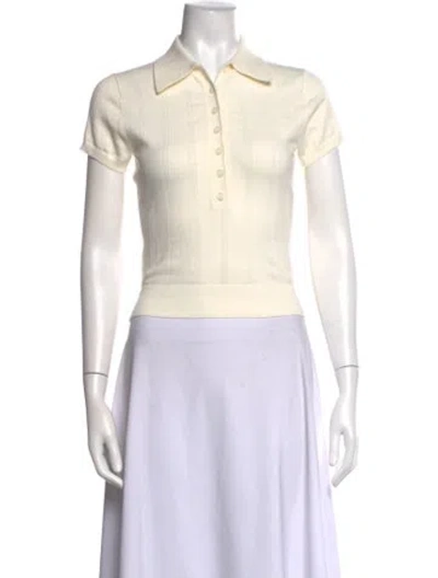 Pre-owned Reformation Short Sleeve Polo W/ Tags In White