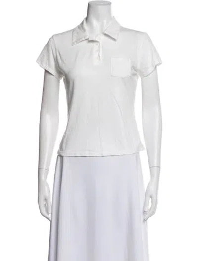 Pre-owned Reformation Short Sleeve Polo In White