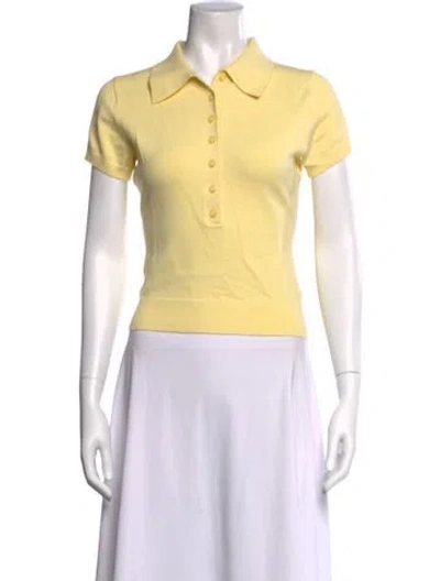Pre-owned Reformation Short Sleeve Polo In Yellow