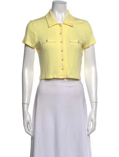 Pre-owned Reformation Short Sleeve Polo In Yellow