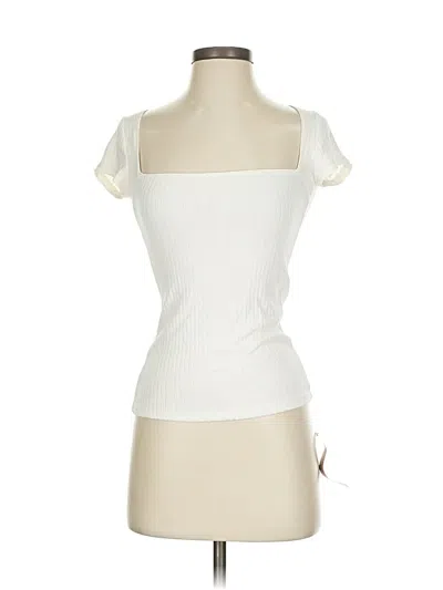Reformation Short Sleeve Top Ivory Strapless Neckline Tops In White
