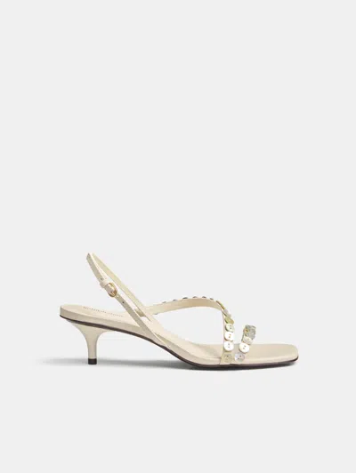 Reformation Shoshana Heeled Sandal Ivory 10.5 In White