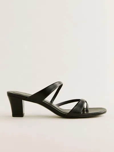 Reformation Shyla Heeled Sandal In Black Leather