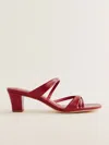 Reformation Shyla Heeled Sandal In Lipstick Leather