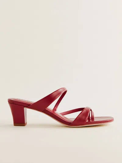 Reformation Shyla Heeled Sandal In Lipstick Leather