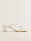 Reformation Shyla Heeled Sandal In White Leather