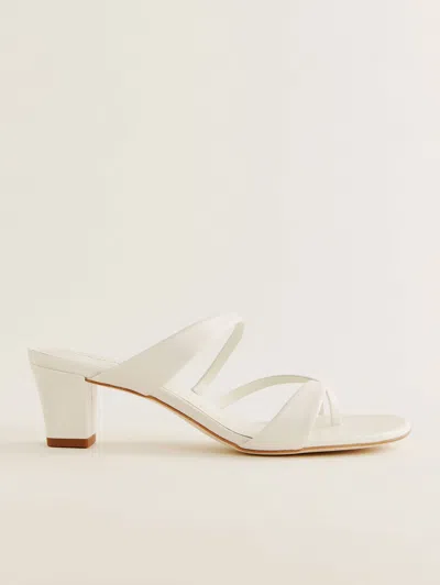 Reformation Shyla Heeled Sandal In White Leather