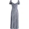 Reformation Shyla Polka Dot Midi Dress In Largo