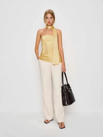 Reformation Sienna Satin Top In Yellow