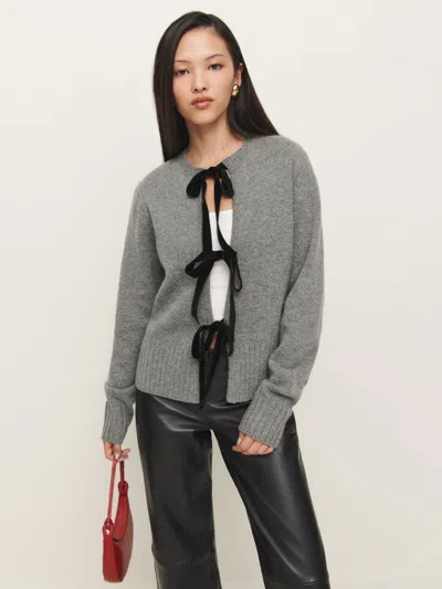 Reformation Sierra Regenerative Wool Cardigan In Mid Grey
