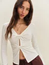 Reformation Silas Knit Top In White