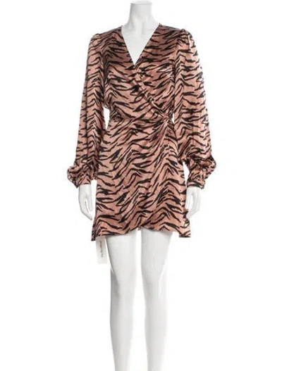 Pre-owned Reformation Silk Animal Print Robe In Pink