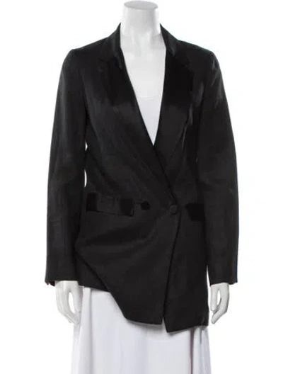 Pre-owned Reformation Silk Blazer In Black